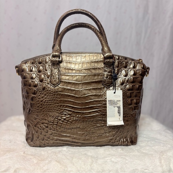 ✨Brahmin Duxbury Dome Satchel Pewter Melbourne Genuine Leather NWT✨ - Picture 4 of 7